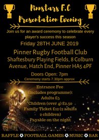 Pinnstars Presentation Evening 2018/19