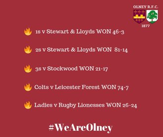 Epic weekend of champagne rugby at Olney RFC