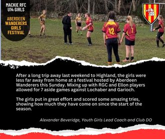 Mackie U14 Girls at Aberdeen Wanderers RFC Girls Rugby Festival
