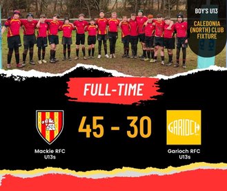 Mackie RFC U13s vs Garioch RFC - Caledonia North Club Fixture