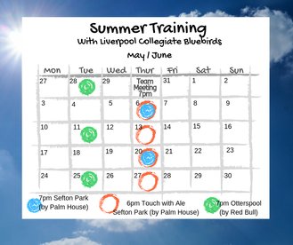 Pre-Season Training Starting Thurs 6th June