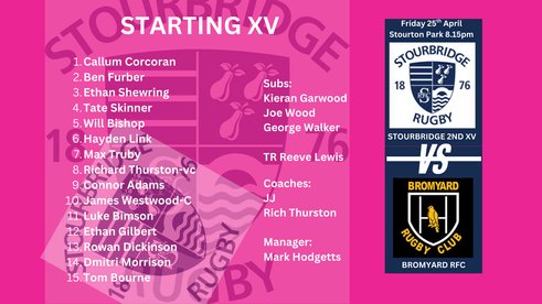 Stourbridge 2nd XV Team News!