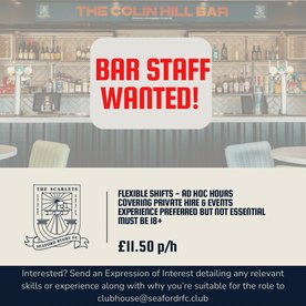 BAR STAFF WANTED!