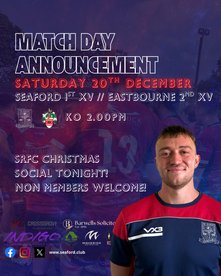 LAST MATCH DAY OF THE YEAR & CHRISTMAS SOCIAL