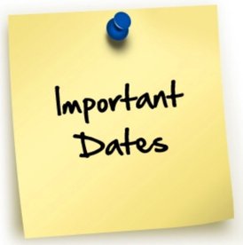 Important YOUTH and SENIOR dates for your diary