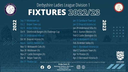 DERBYSHIRE LADIES LEAGUE FIXTURES