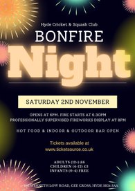 BONFIRE NIGHT AT HYDE CRICKET AND SQUASH CLUB
