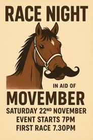 Race Night for Movember - Saturday 22nd Nov 7pm