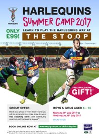Harlequins Summer rugby camps at the Stoop