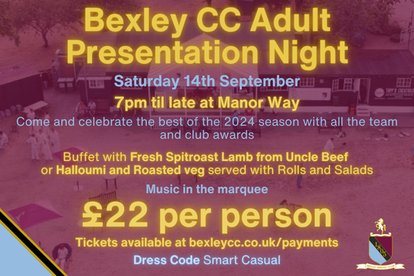 Adult Presentation Night- Saturday 14th September 7pm
