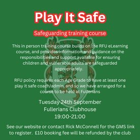 Play it Safe training
