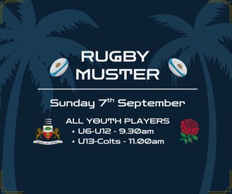 Youth Rugby Muster - Sunday 7th September