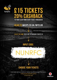Wasps Tickets - Nuneaton RFC Cash Back Code