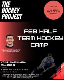 Sign up for February half term hockey camp at Blatchington Mill