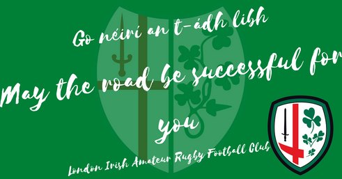 The very best of luck to London Irish in the Premiership Rugby Cup.