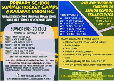 Summer 24 Hockey Camp - Skills Clinics - GK Coaching  registration now open