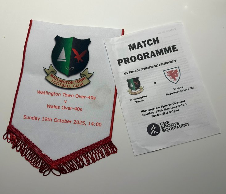 Watlington Town programme and pennant, Oct 2025