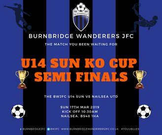 U14s Sunday Team Meet Nailsea Utd in Kick Off Cup Semi Finals!
