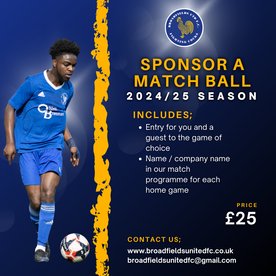 Match Ball Sponsorship Opportunity 2024/25