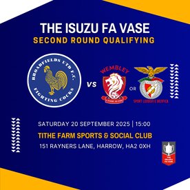 Isuzu FA Vase Second Round Qualifying Round Drawn