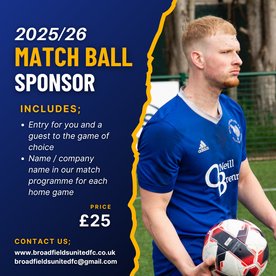 Match Ball Sponsorship Opportunity – 2025/26 Season