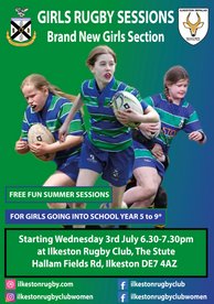 Girls rugby every Wednesday 6.30pm - Starting 7th july