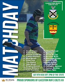 Ilkeston Colts XV vs West Bridgford 1st XV @The Stute Saturday 8th November - 2pm Kick Off
