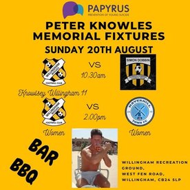 Peter Knowles Memorial Matches in aid of PAPYRUS Prevention of Young Suicide