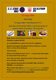 CS Stags 1863 – November 2025 Newsletter