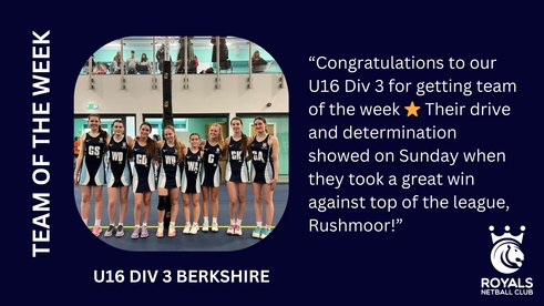 Congratulations to our 'Team of the Week', U16 Division 3 Berkshire!