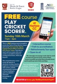 Beginners Scorer Course - Sunday 16th March