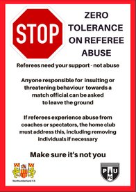 Zero Tolerance On Referee Abuse