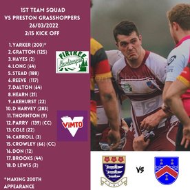 Preston Grasshoppers away