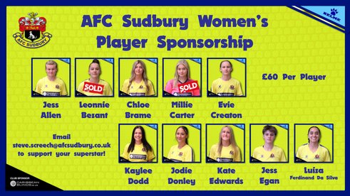 Women's First Team Player Sponsorship