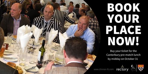 Canterbury pre-match lunch - book your place