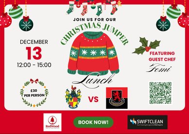 Christmas Jumper Pre-Match Lunch - Book Now!