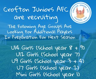 Exciting News for Crofton Juniors AFC Families!