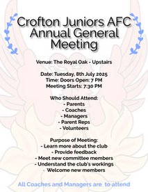 Crofton Juniors AFC AGM Meeting