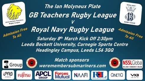 The Ian Molyneux Plate 2025 - GB Teachers RL v Royal Navy RL