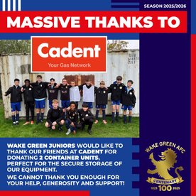 A massive thanks to Cadent!