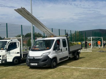 ABBEY DONATES GOALPOSTS