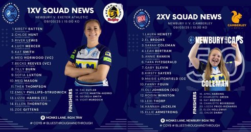 Women's Squads this weekend
