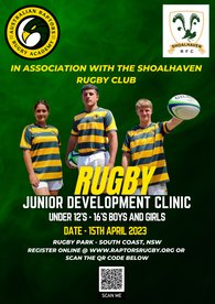 Australian Raptors Rugby Academy South Coast Player Development Clinic