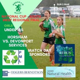 Under 18 Girls' South West Regional Final at Horsham this weekend!