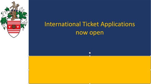International Ticket Application Open