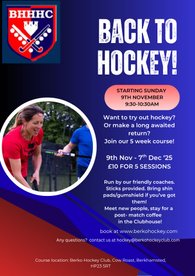 Back 2 Hockey Starts 9th Nov