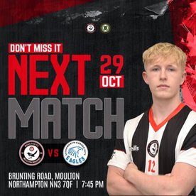 Tuesday night Division One Cup action at home (KO 7:45)