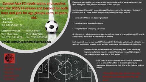 Call for new teams and coaches!