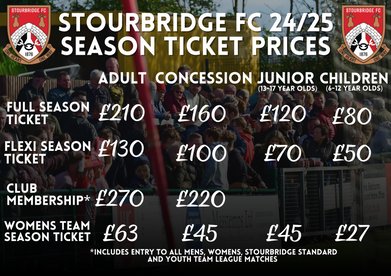 2024/25 Club Memberships, season tickets and flexi-tickets still on sale!