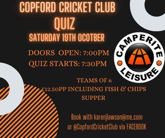 Quiz Night! Saturday 19 October 2024